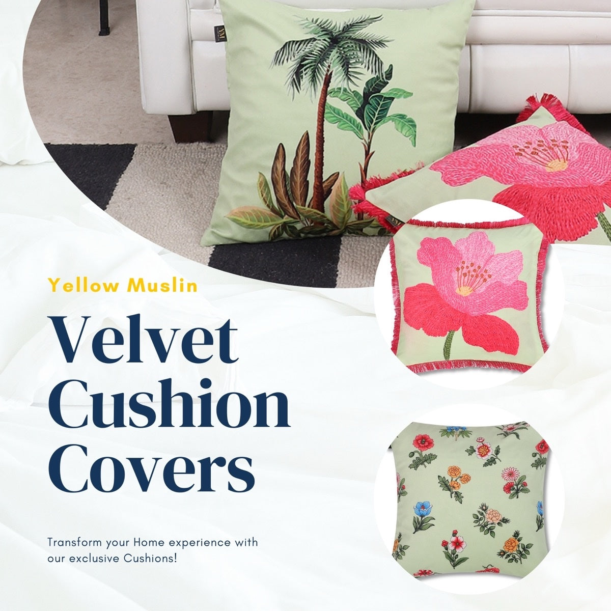 The Garden Bloom Edit – Cushion Collection – Set of 5
