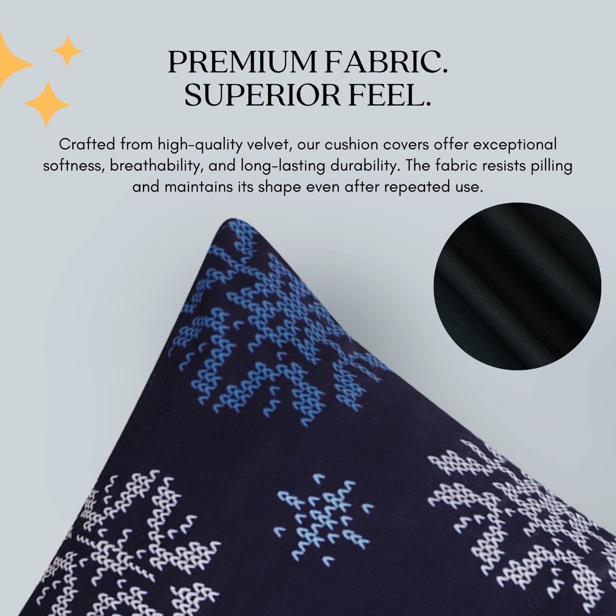 Indigo Safari Hand Embroidered Cushion Cover – Set of 5
