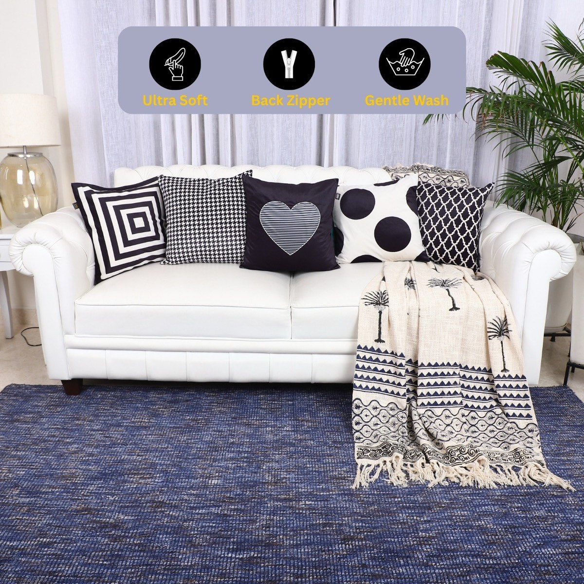 The Monochrome Edit – Designer Cushion Collection – Set of 5