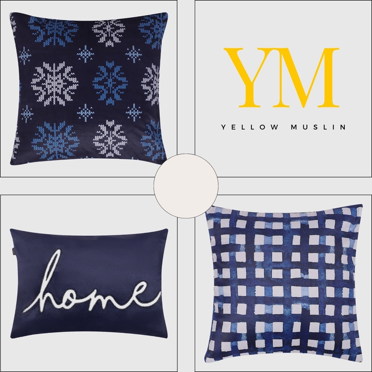 Indigo Home Collection – Handcrafted Cushion Covers – Set of 5