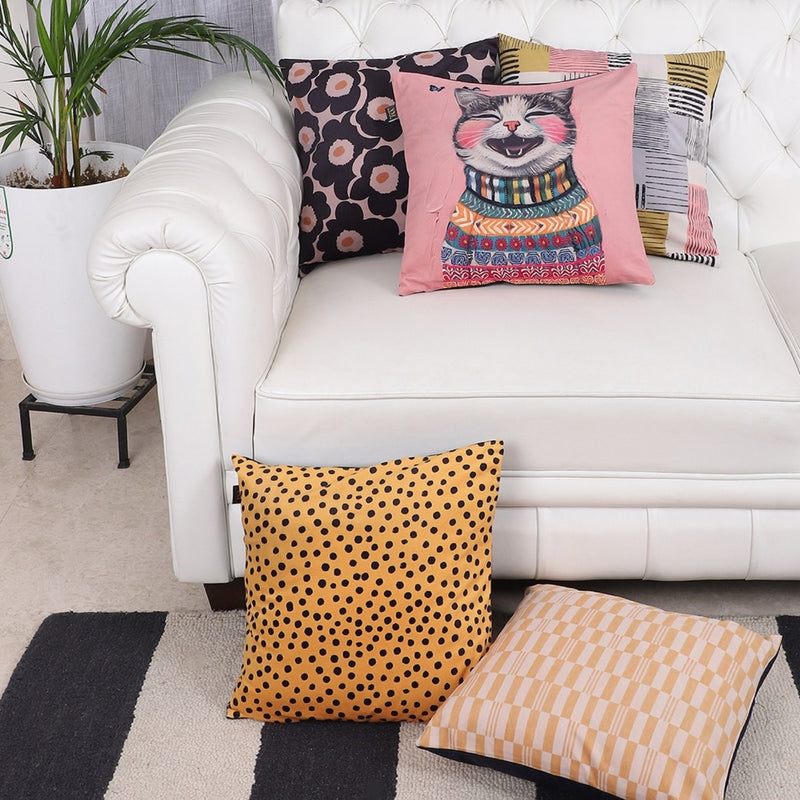 Whimsical Cat & Co. Cushion Covers – Set of 5
