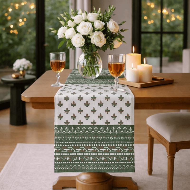 Green Garden Handcrafted Table Runner