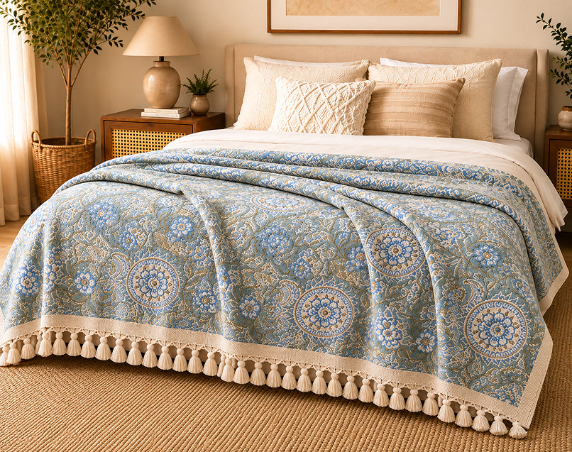 Azure Medallion Heritage Throw