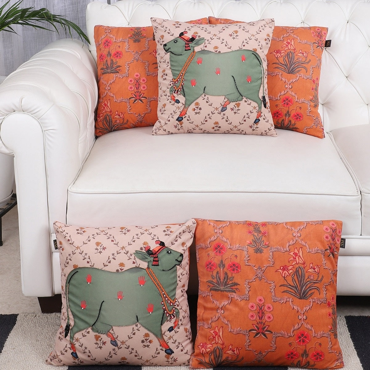 The Nandi Collection – Hand Embroidered Cushion Covers – Set of 5