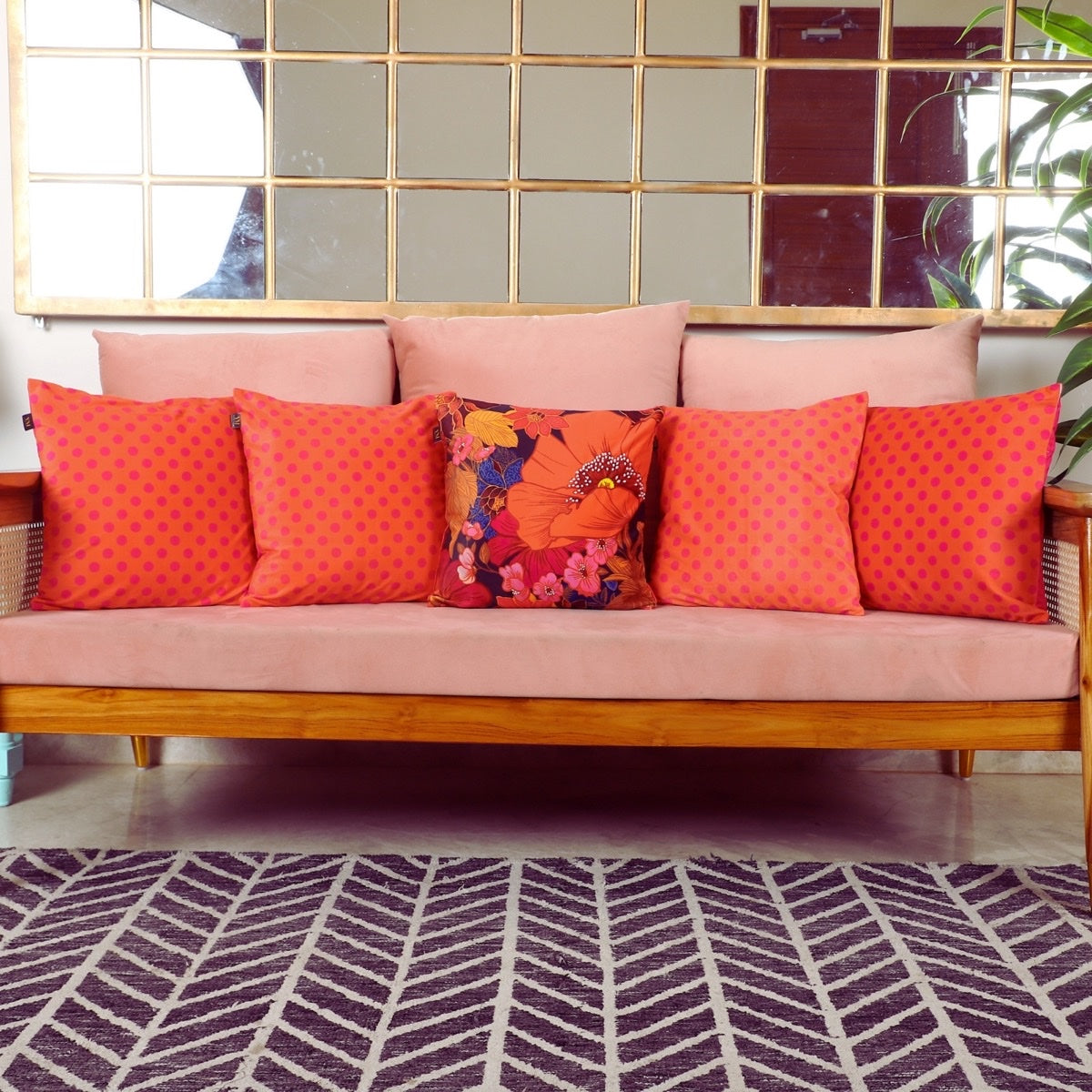 Retro Botanica Hand Embroidered Cushion Covers – Set of 5