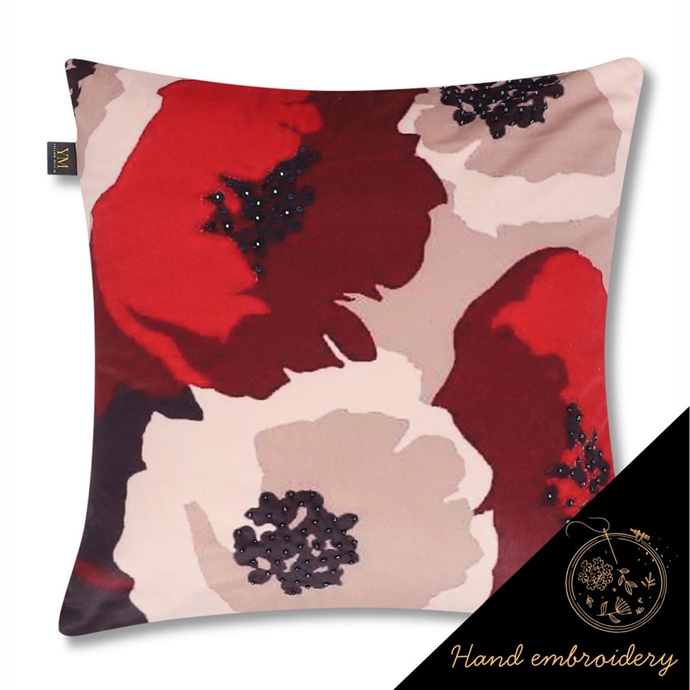 Retro Maroon& ivory  Velvet Cushion Covers – Set of 3