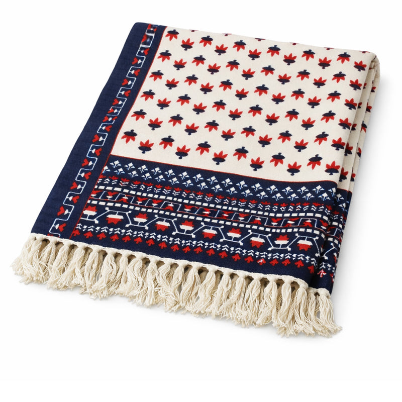 Indigo Folk Heritage Hand Printed Throw