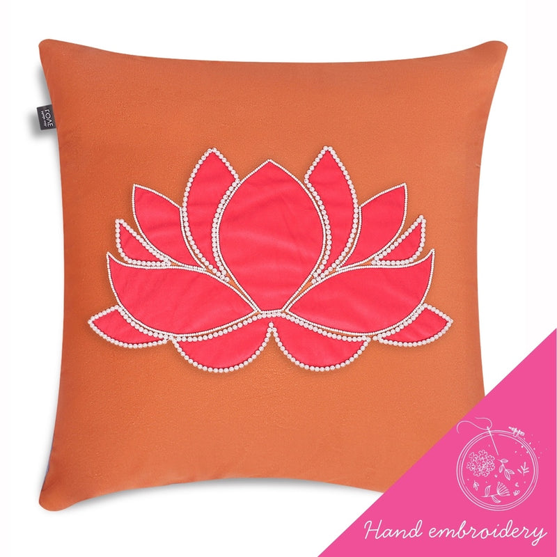 Lotus Grace Hand Embroidered Cushion Covers – Set of 5
