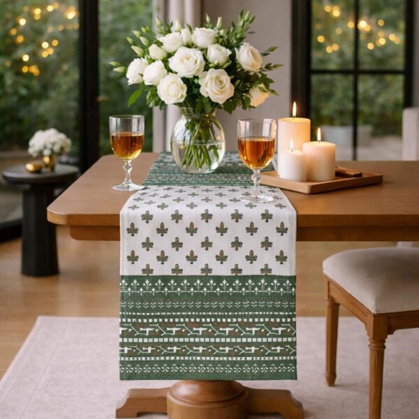 Green Garden Handcrafted Table Runner