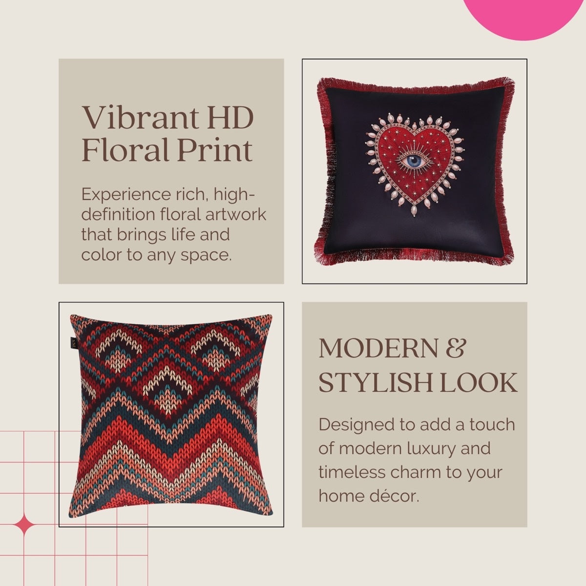 Evil Eye Heritage Velvet Cushion Cover – Set of 3