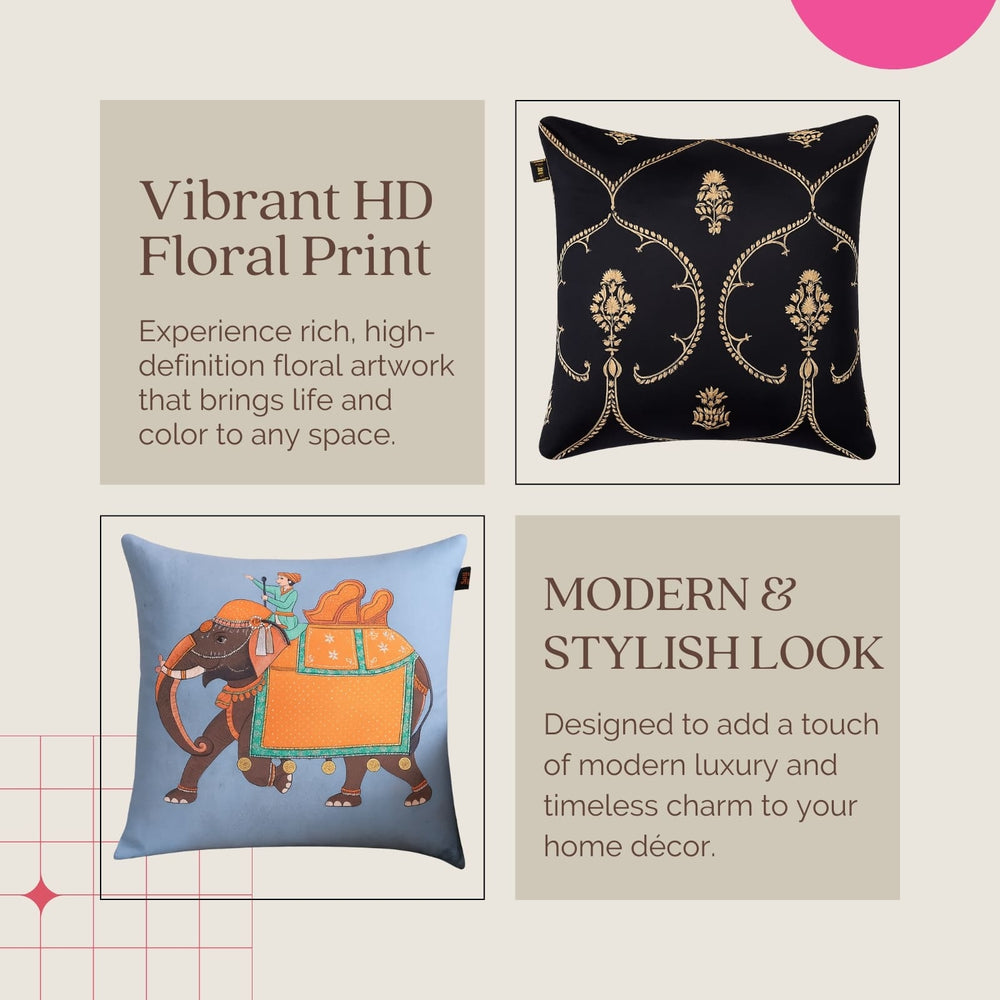 Royal Elephants – Designer Cushion Collection The Palace Edit – Set of 5