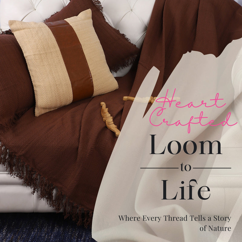 Cocoa Herringbone Throw