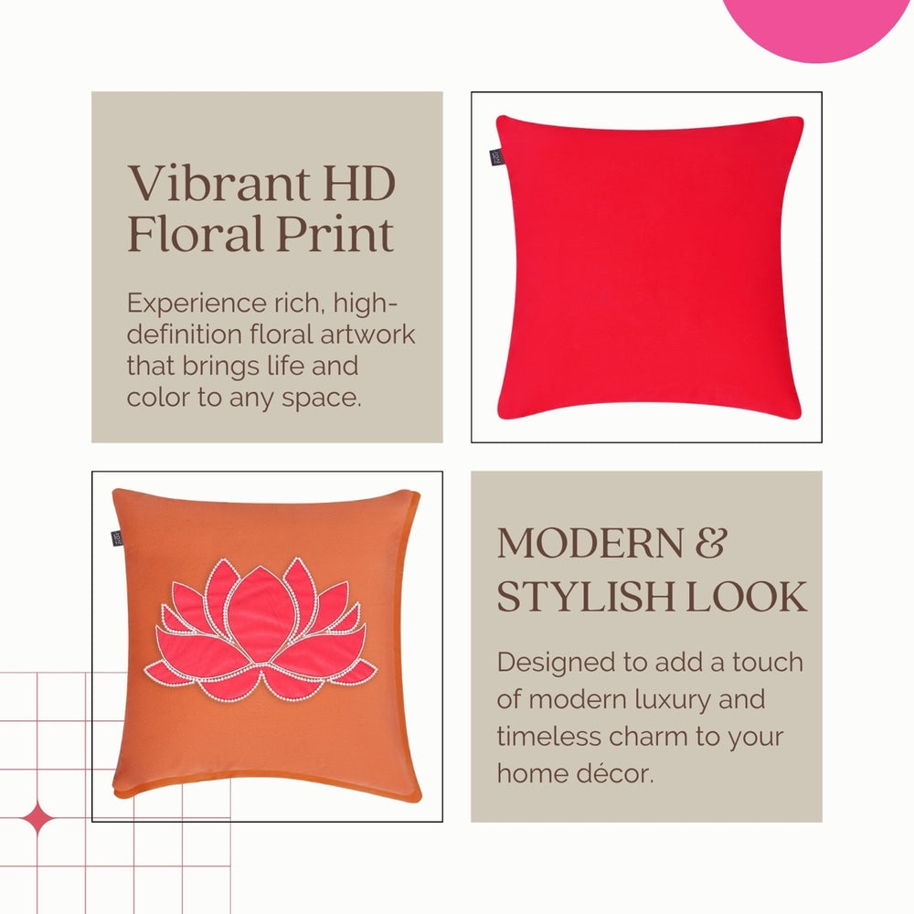 Lotus Grace Hand Embroidered Cushion Covers – Set of 5