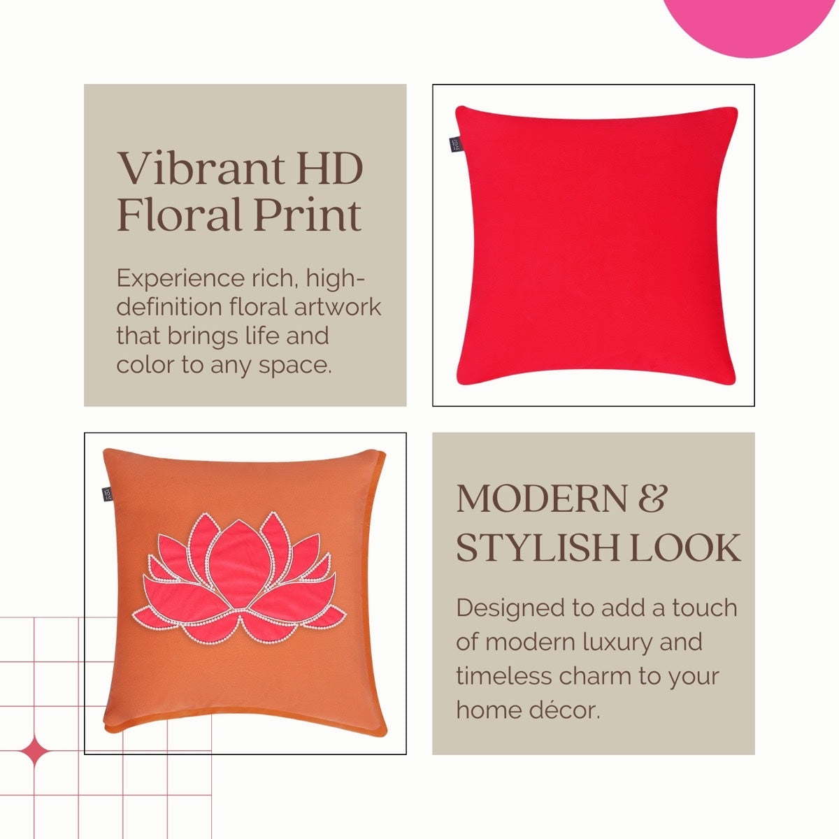 Lotus Grace Hand Embroidered Cushion Covers – Set of 5