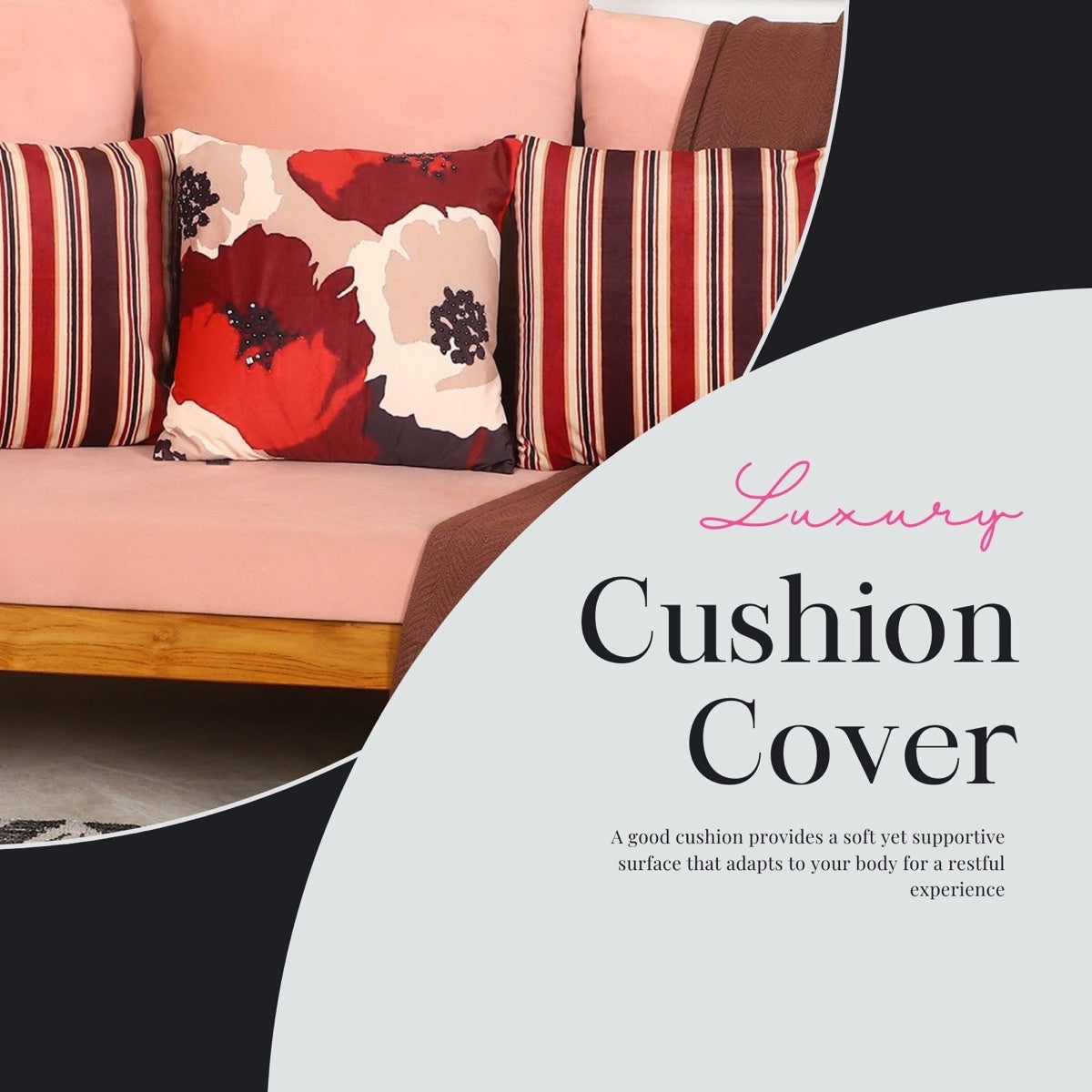 Retro Maroon& ivory  Velvet Cushion Covers – Set of 3