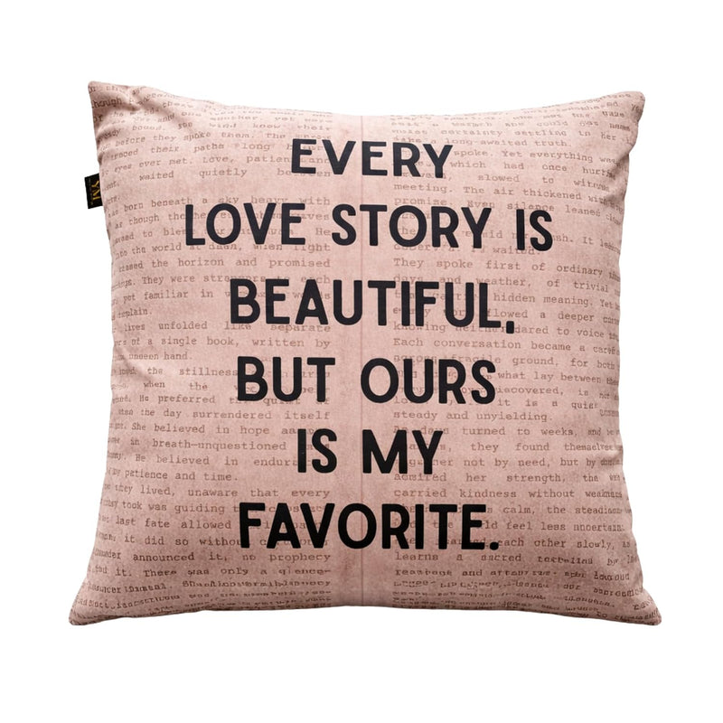 Every Love Story Cushion Cover For Him And Her