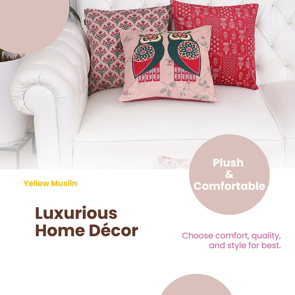 The Heritage Edit – Handcrafted owl Cushion Collection – Set of 5