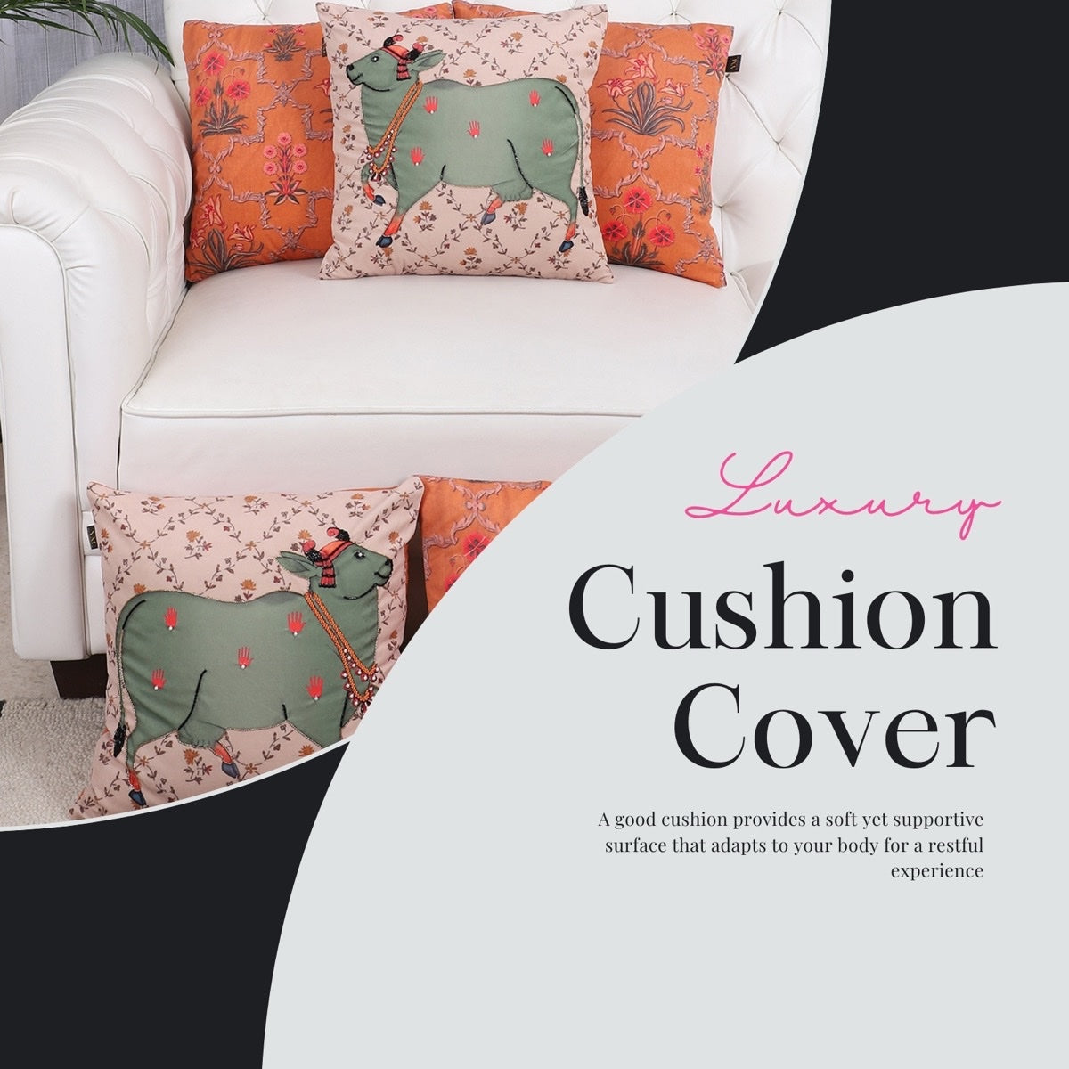 The Nandi Collection – Hand Embroidered Cushion Covers – Set of 5