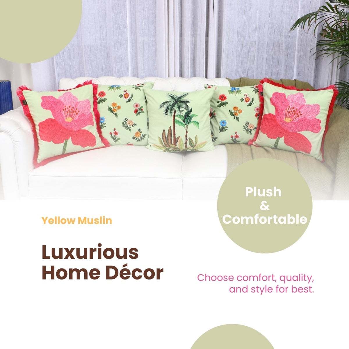 The Garden Bloom Edit – Cushion Collection – Set of 5