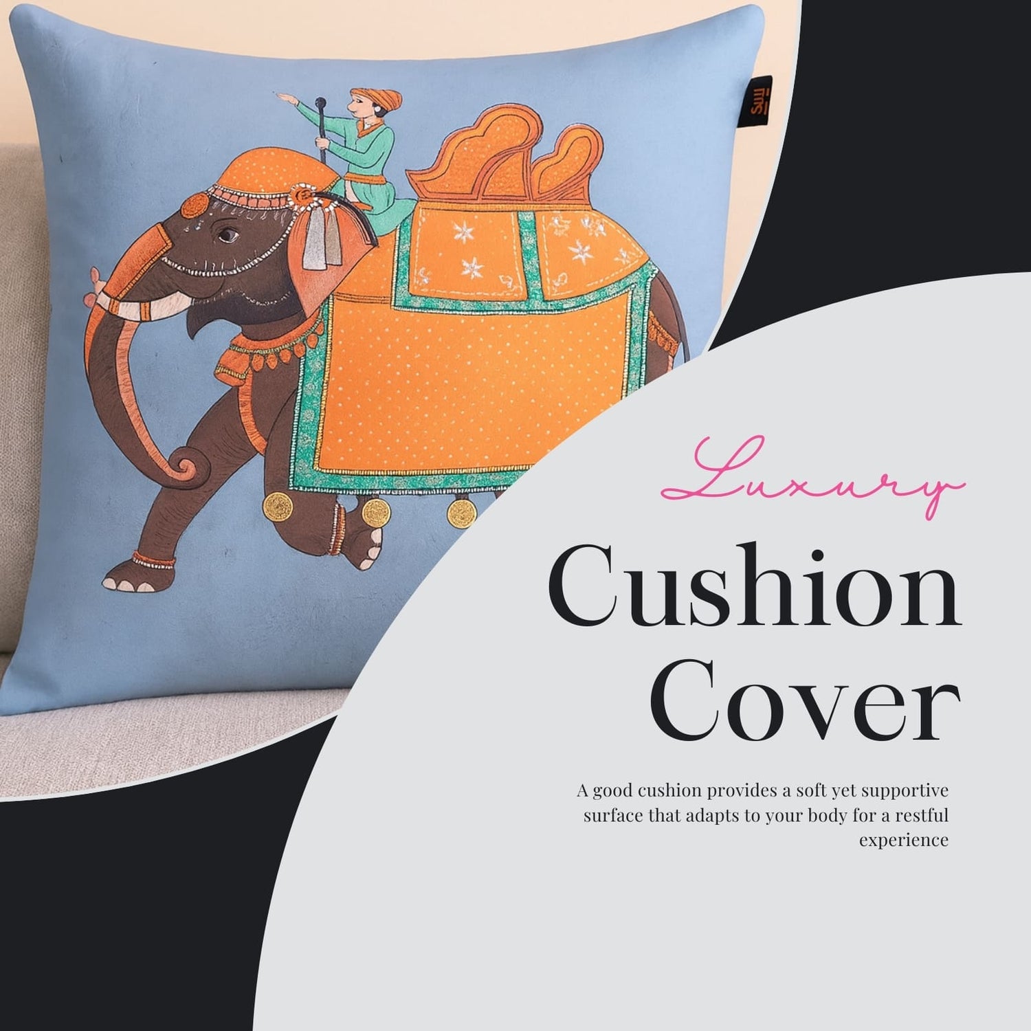 Royal Elephants – Designer Cushion Collection The Palace Edit – Set of 5