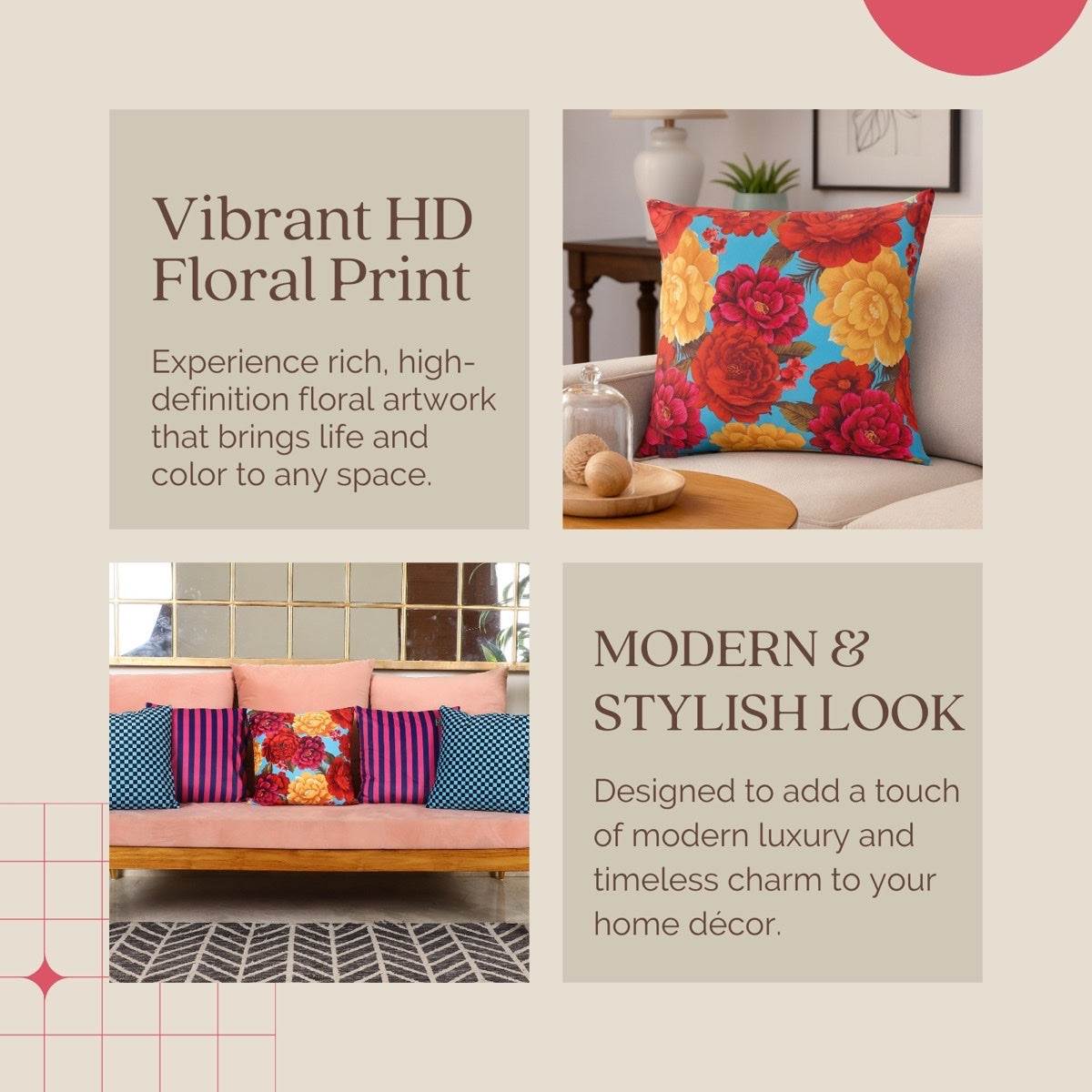 The Eclectic Edit – Designer Cushion Collection – Set of 5