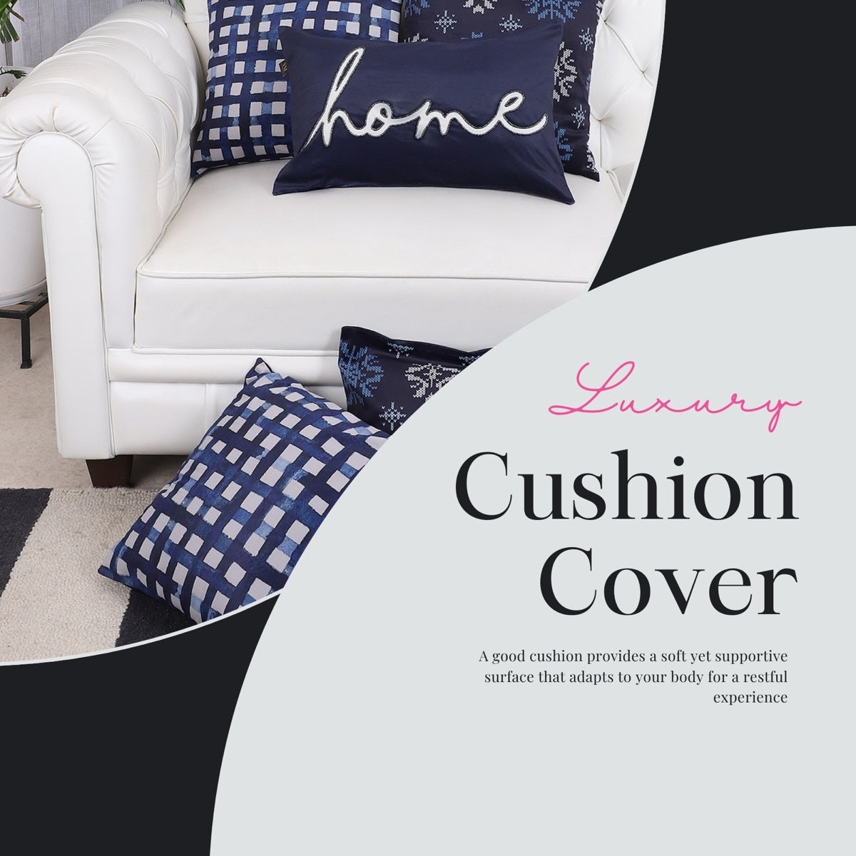Indigo Home Collection – Handcrafted Cushion Covers – Set of 5