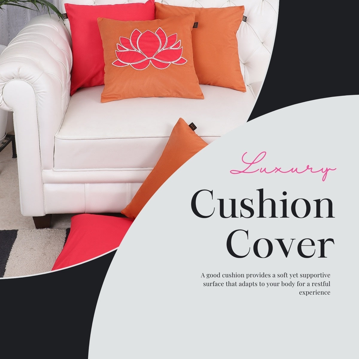 Lotus Grace Hand Embroidered Cushion Covers – Set of 5
