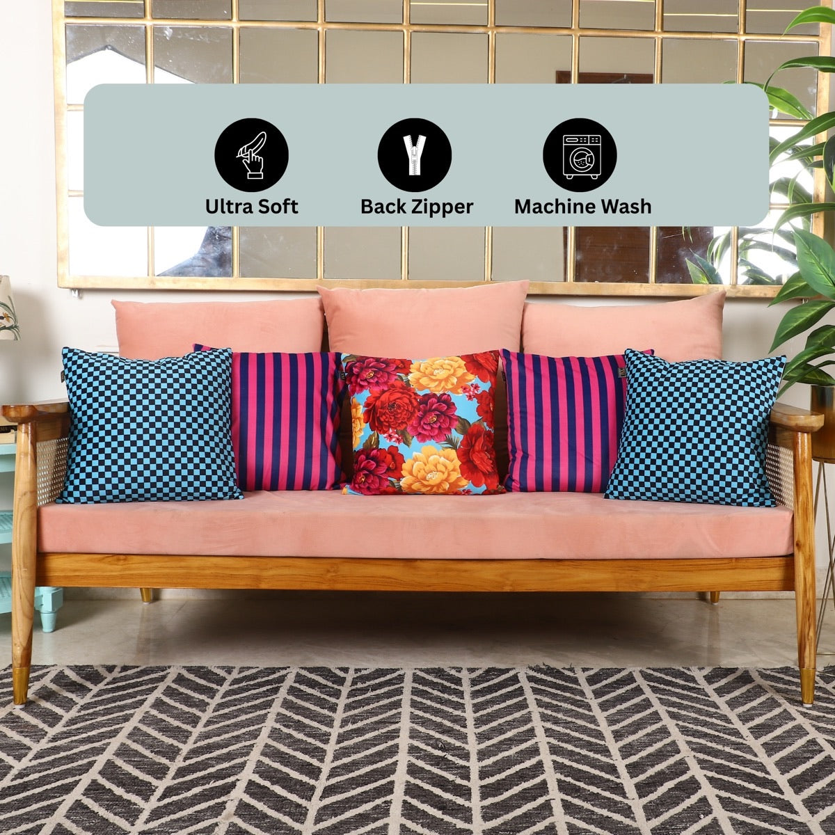 The Eclectic Edit – Designer Cushion Collection – Set of 5