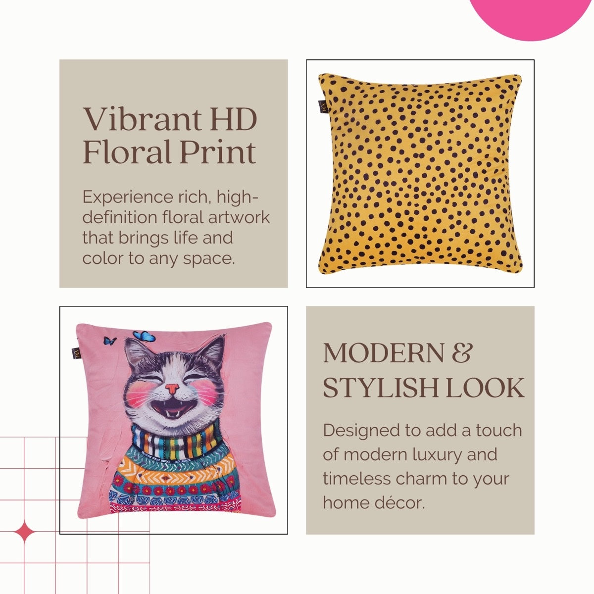 Whimsical Cat & Co. Cushion Covers – Set of 5