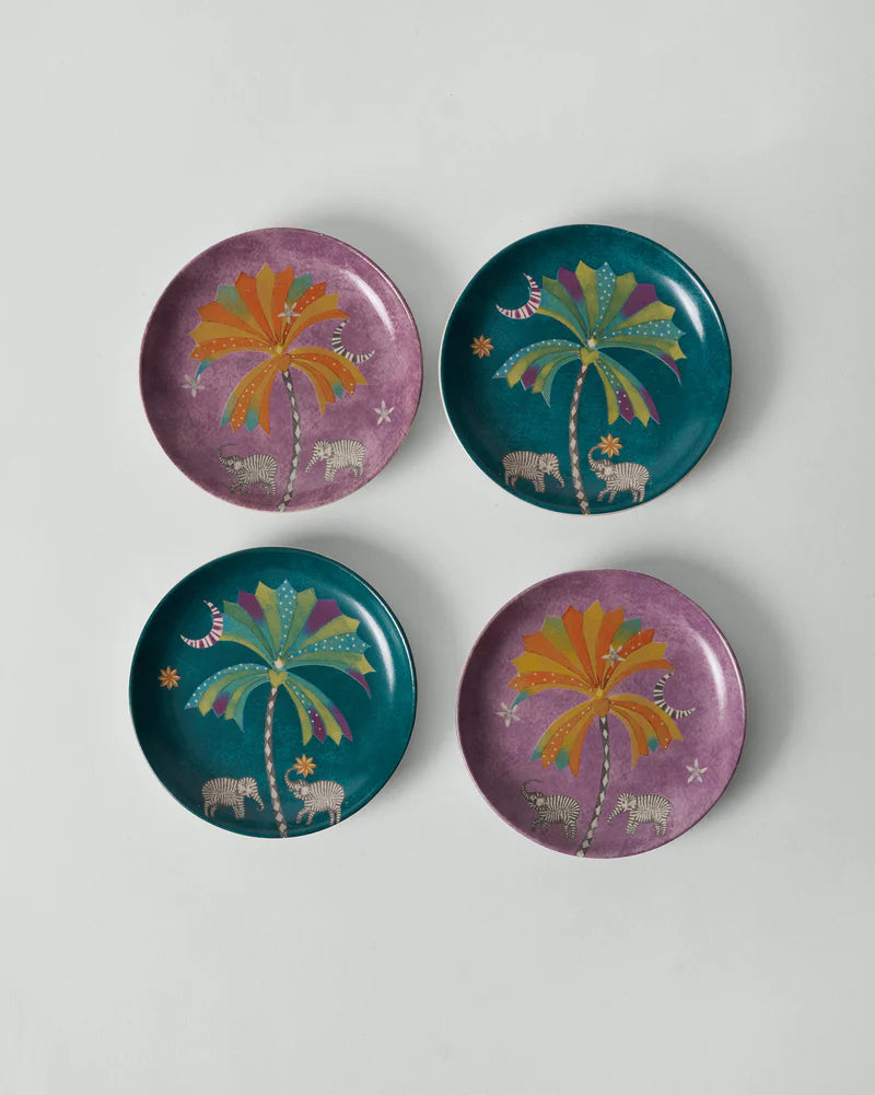 Palm Bloom Tea Plate - Set of 4