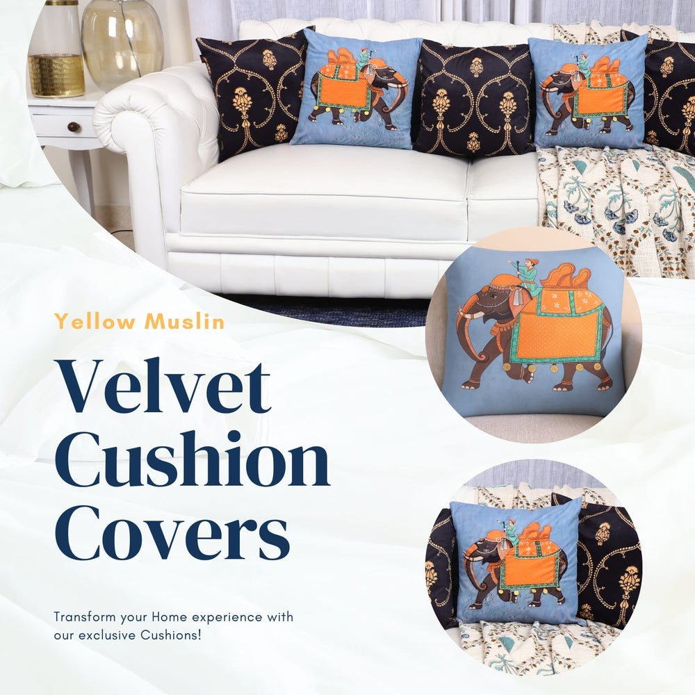 Royal Elephants – Designer Cushion Collection The Palace Edit – Set of 5