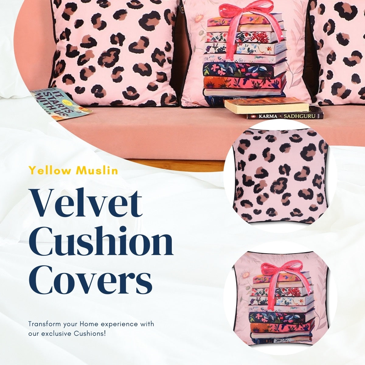 Curated Stories Hand Embroidered Velvet Cushion Covers – Set of 3
