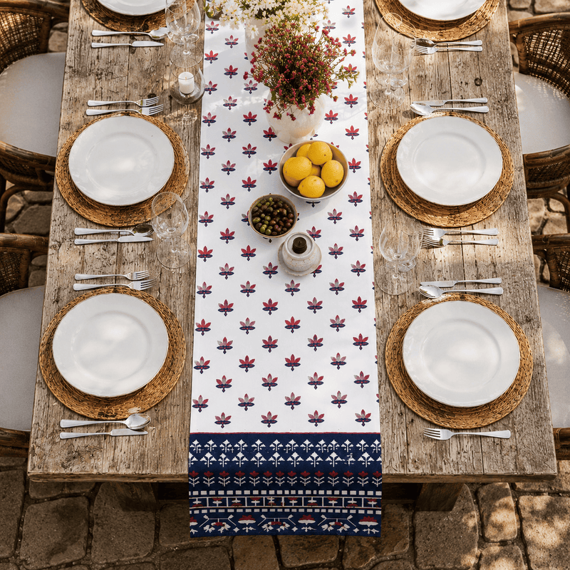 Crimson Indigo Heritage Table Runner