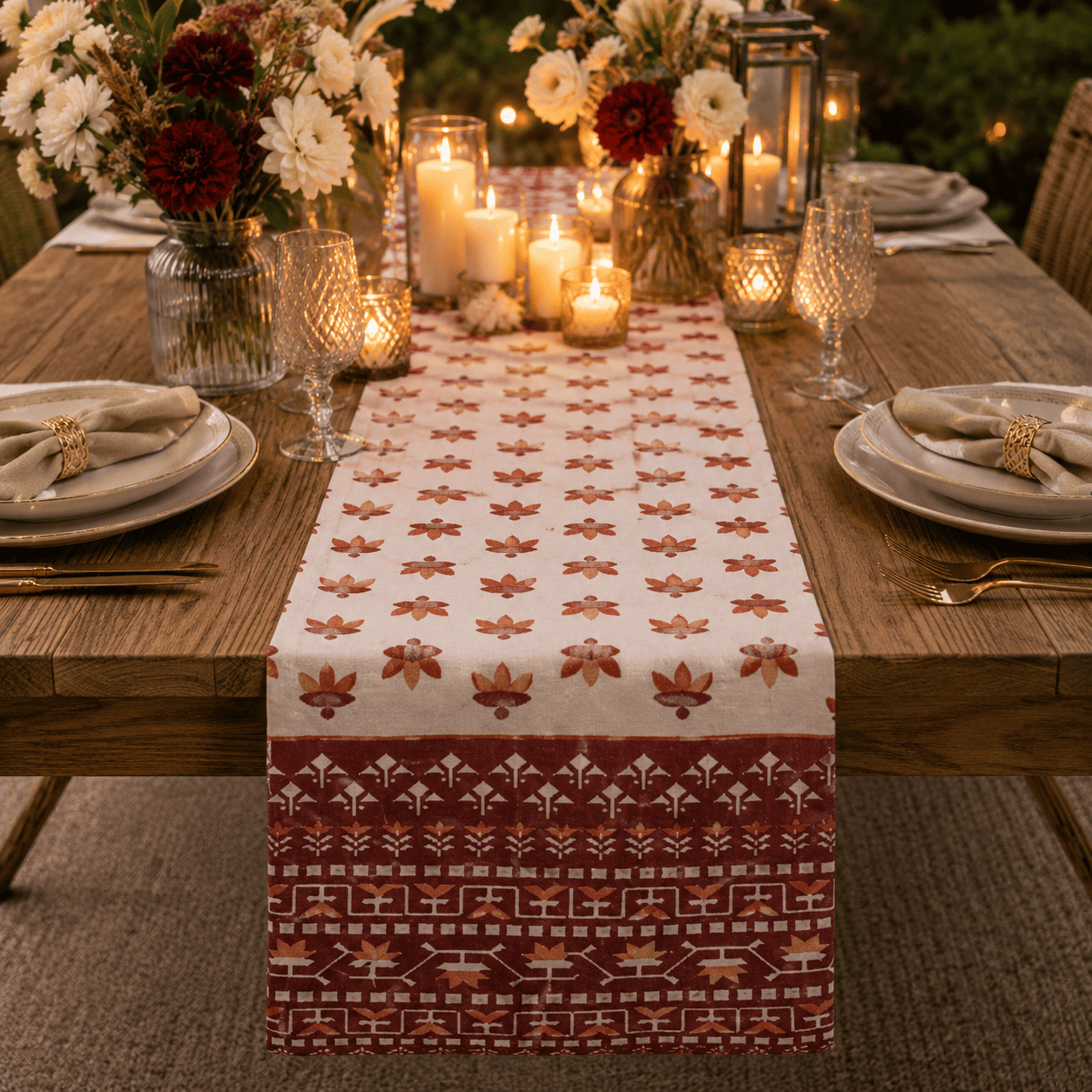 Rustic Heritage Cotton Table Runner