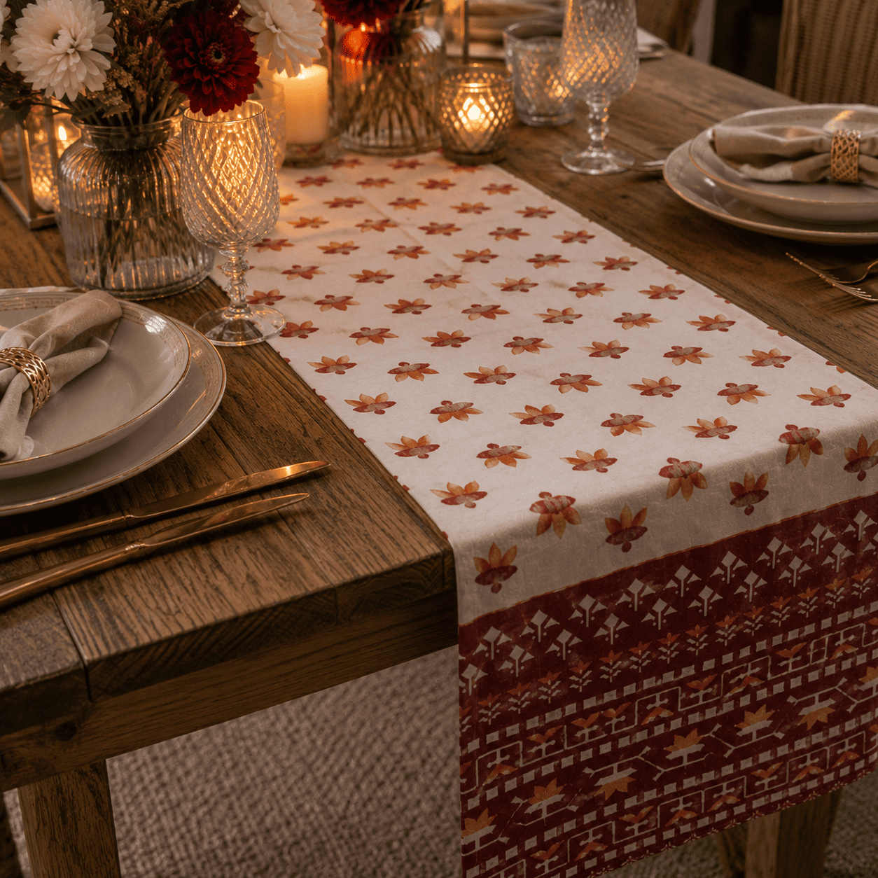 Rustic Heritage Cotton Table Runner