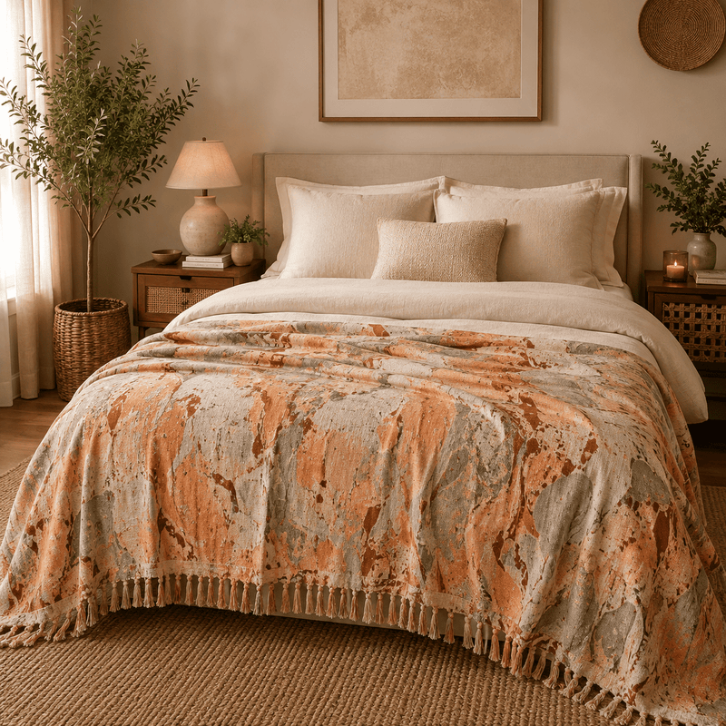 Marbel Printed Cotton Throw