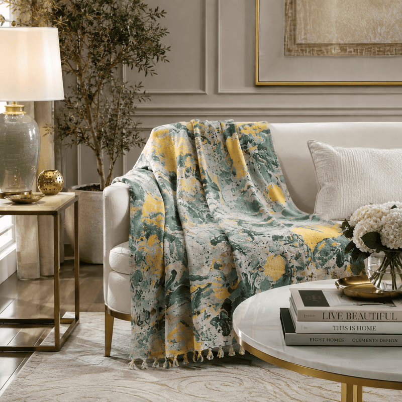 Sage Botanica Heritage Marbel Throw