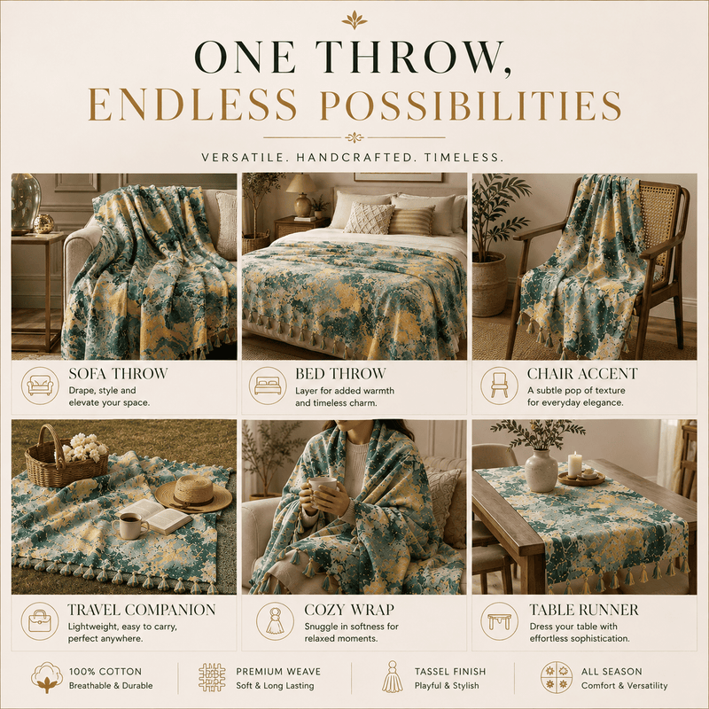 Sage Botanica Heritage Marbel Throw