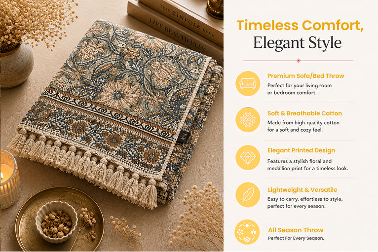 Persian Garden Cotton Throw