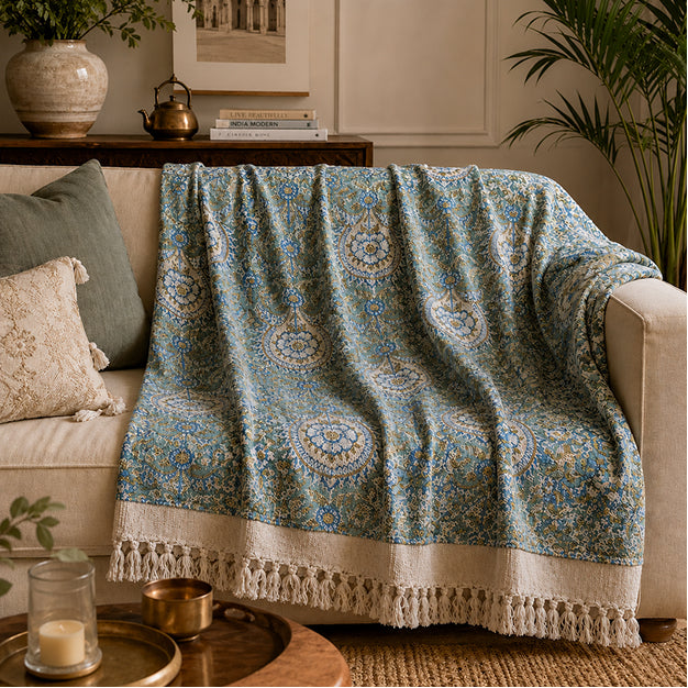 Azure Medallion Heritage Throw