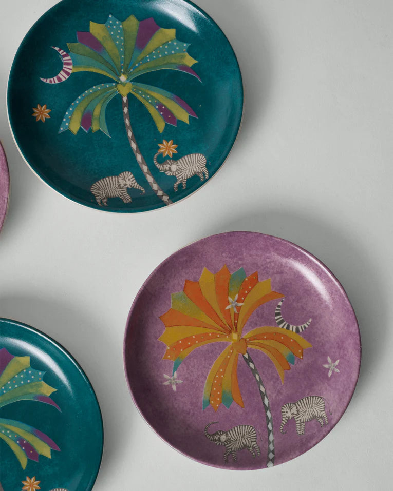 Palm Bloom Tea Plate - Set of 4