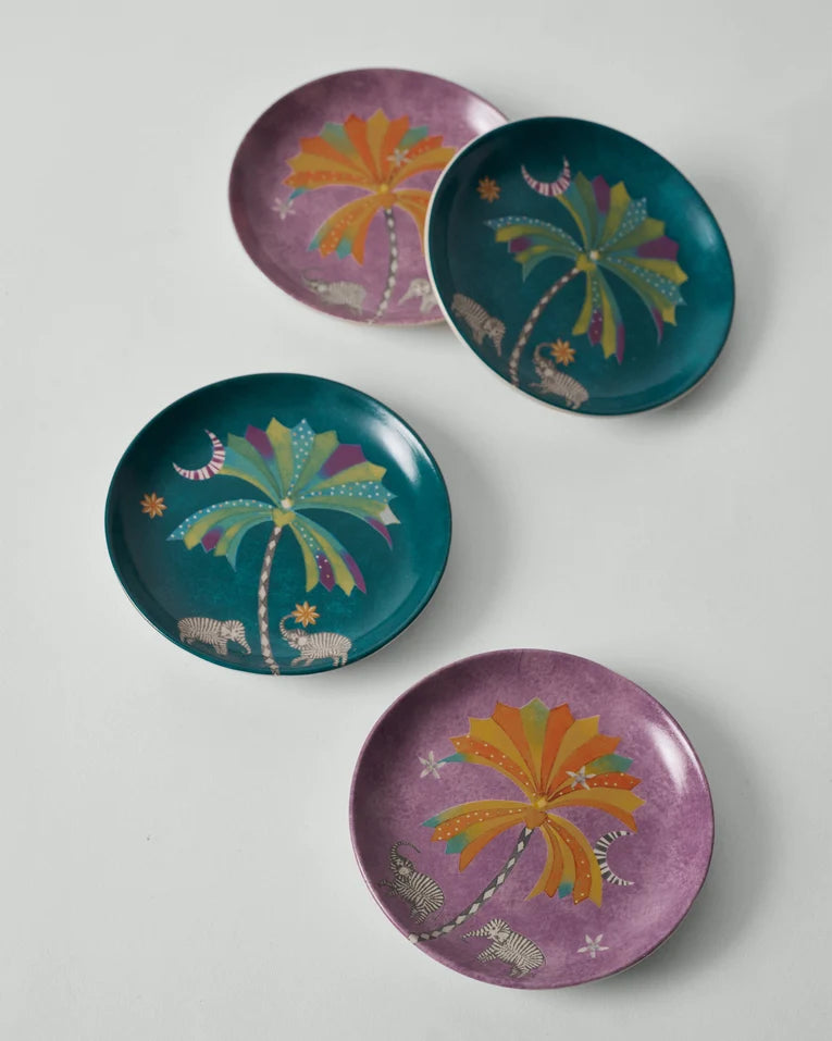 Palm Bloom Tea Plate - Set of 4