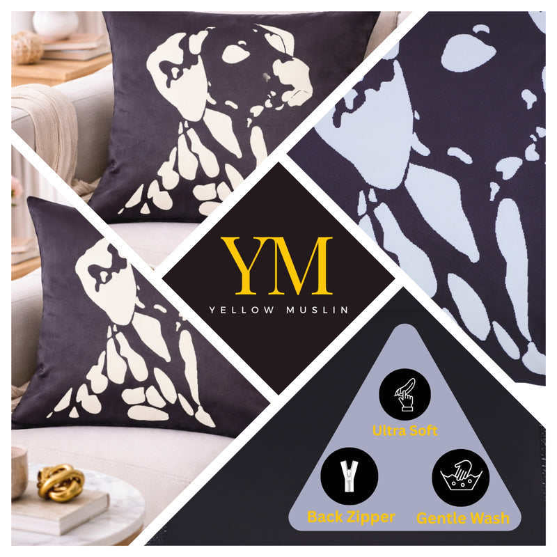 Black & White Dog Cushion Cover