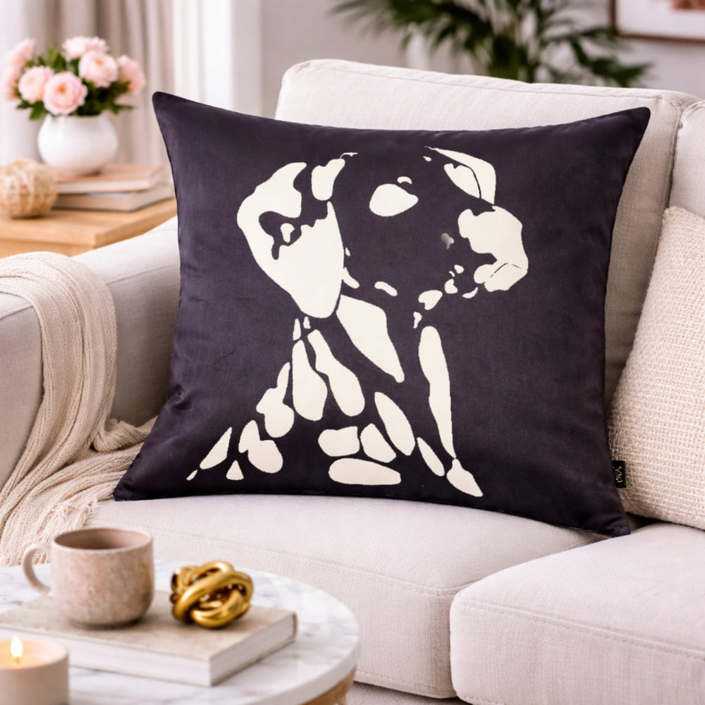 Black & White Dog Cushion Cover