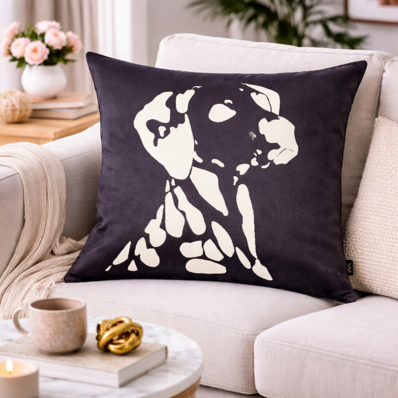 Black & White Dog Cushion Cover