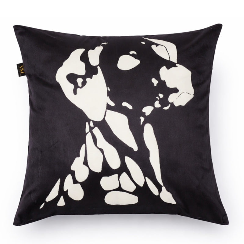 Black & White Dog Cushion Cover