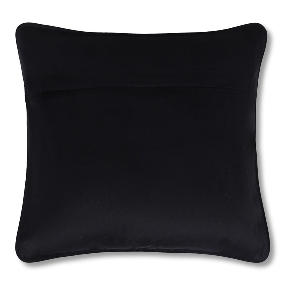 Hand Embroidered Krishna Velvet Cushion Cover in Emerald Green