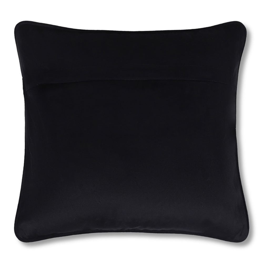 Hand Embroidered Krishna Velvet Cushion Cover in Yellow