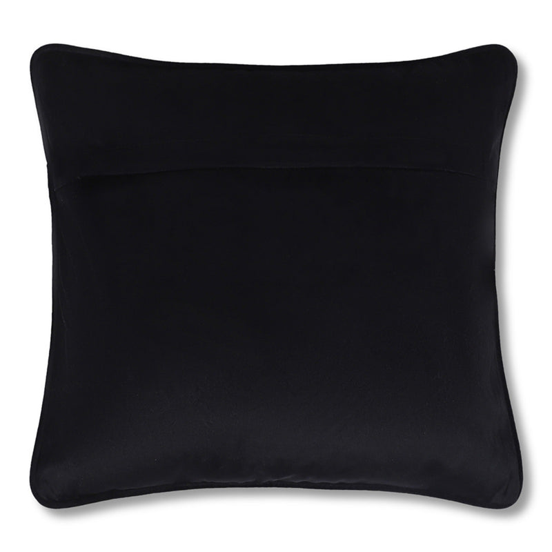 Hand Embroidered Krishna Velvet Cushion Cover in Yellow