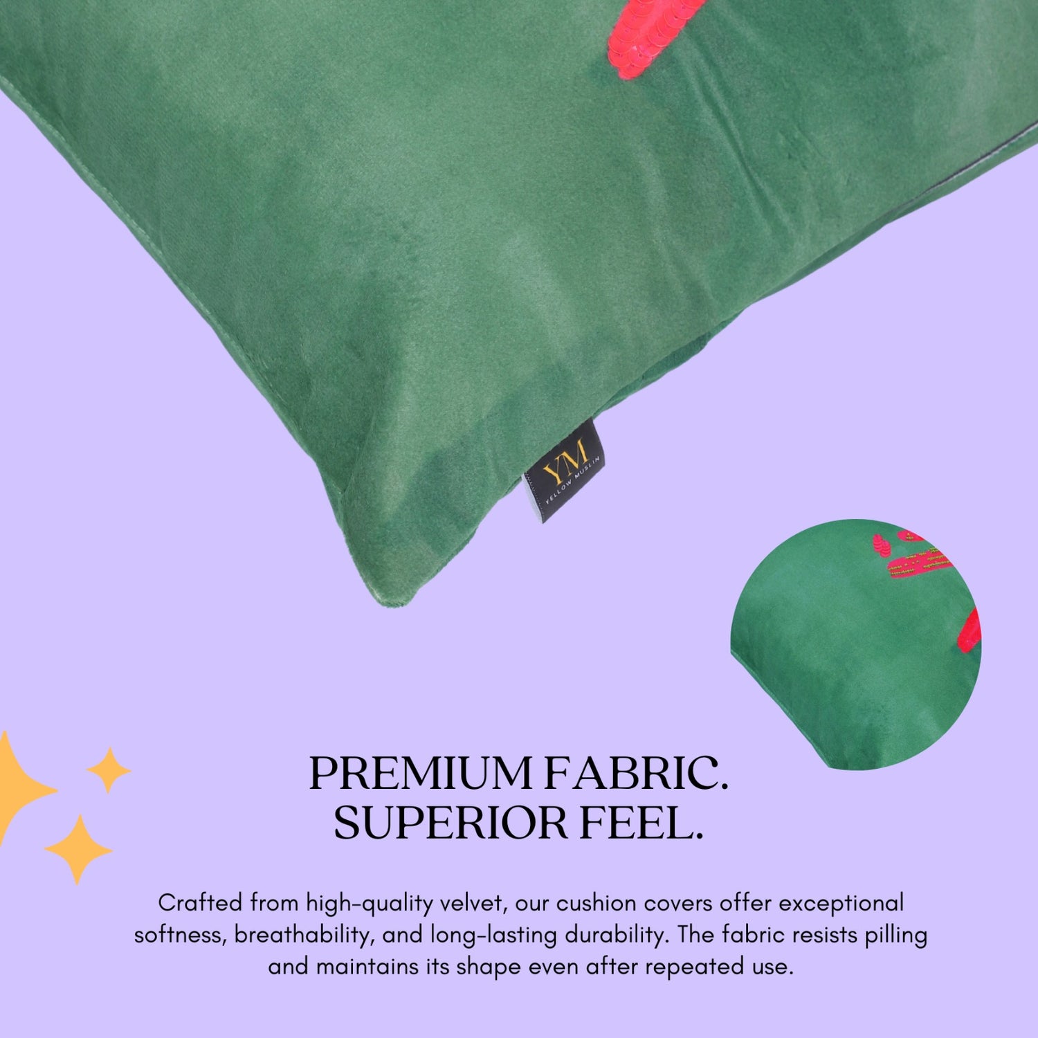 Hand Embroidered “Vibe” Velvet Cushion Cover